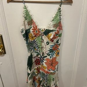 Farm Rio floral spaghetti mini dress